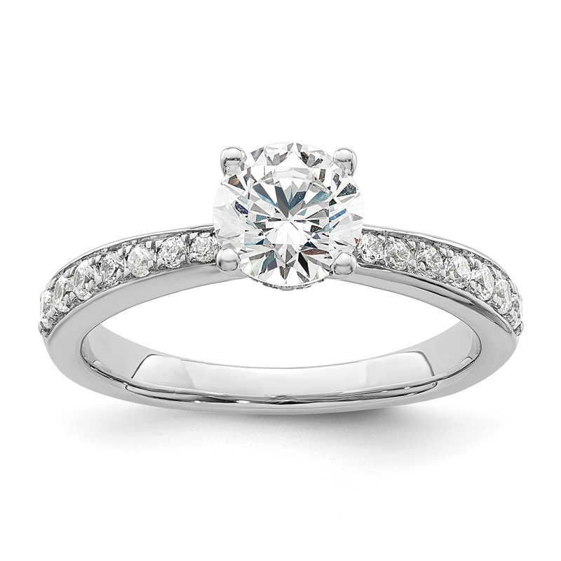 True Origin 14k White Gold 1/3 carat Lab Grown Diamond VS  D E F  Semi Mount Round Engagement Ring