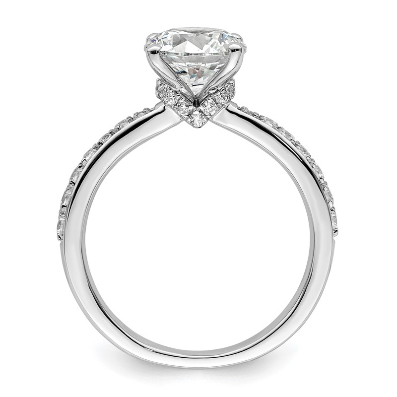 True Origin 14k White Gold 1/3 carat Lab Grown Diamond VS  D E F  Semi Mount Round Engagement Ring