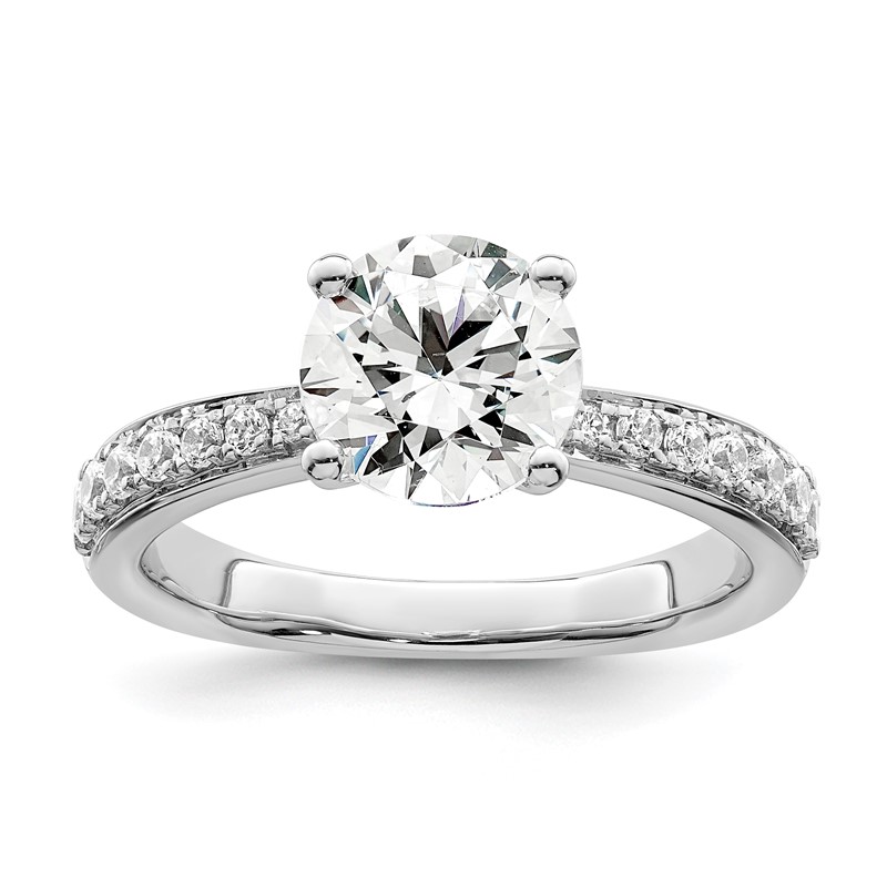 True Origin 14k White Gold 1/3 carat Lab Grown Diamond VS  D E F  Semi Mount Round Engagement Ring