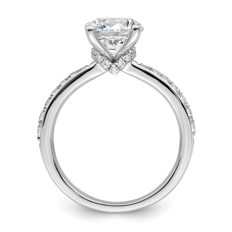 True Origin 14k White Gold 1/3 carat Lab Grown Diamond VS  D E F  Semi Mount Round Engagement Ring