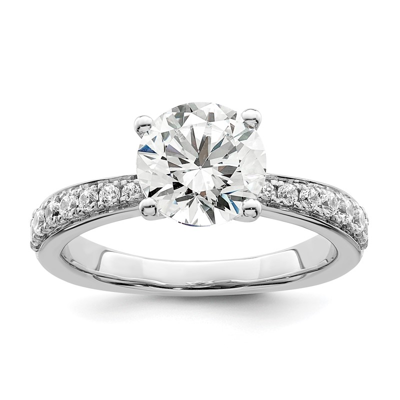 True Origin 14k White Gold 1/3 carat Lab Grown Diamond VS  D E F  Semi Mount Round Engagement Ring