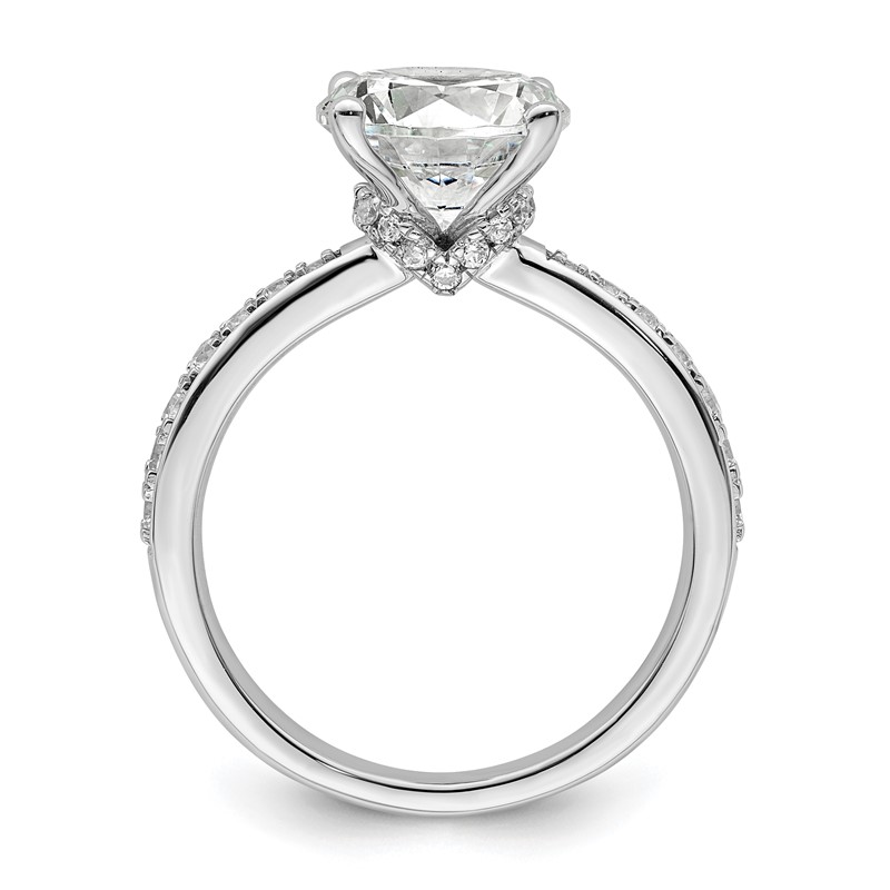 True Origin 14k White Gold 1/3 carat Lab Grown Diamond VS  D E F  Semi Mount Round Engagement Ring