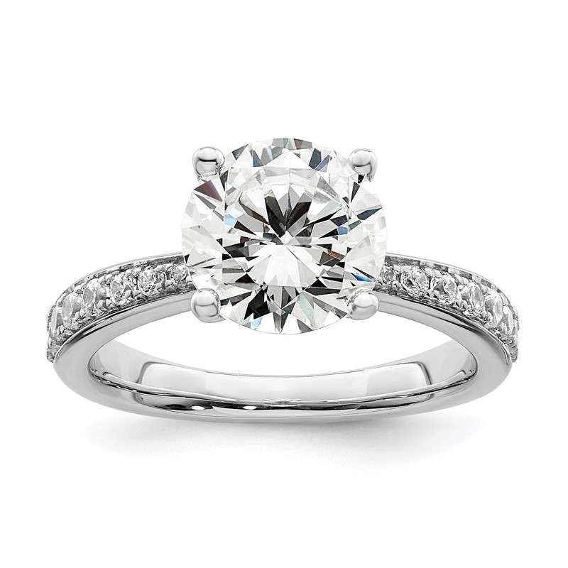True Origin 14k White Gold 1/3 carat Lab Grown Diamond VS  D E F  Semi Mount Round Engagement Ring