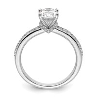 True Origin 14K White Gold 0.25 Carat Lab Grown Diamond VS+ F+ Semi-Mount Oval Engagement Ring view 2