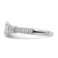 True Origin 14K White Gold 0.25 Carat Lab Grown Diamond VS+ F+ Semi-Mount Oval Engagement Ring view 3
