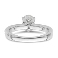 True Origin 14K White Gold 0.25 Carat Lab Grown Diamond VS+ F+ Semi-Mount Oval Engagement Ring view 5