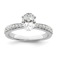 True Origin 14K White Gold 0.25 Carat Lab Grown Diamond VS+ F+ Semi-Mount Oval Engagement Ring view 1