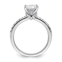 True Origin 14K White Gold 0.33 Carat Lab Grown Diamond VS+ F+ Semi-Mount Oval Engagement Ring view 2