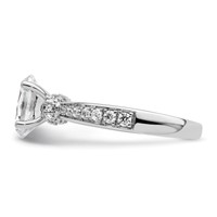 True Origin 14K White Gold 0.33 Carat Lab Grown Diamond VS+ F+ Semi-Mount Oval Engagement Ring view 3
