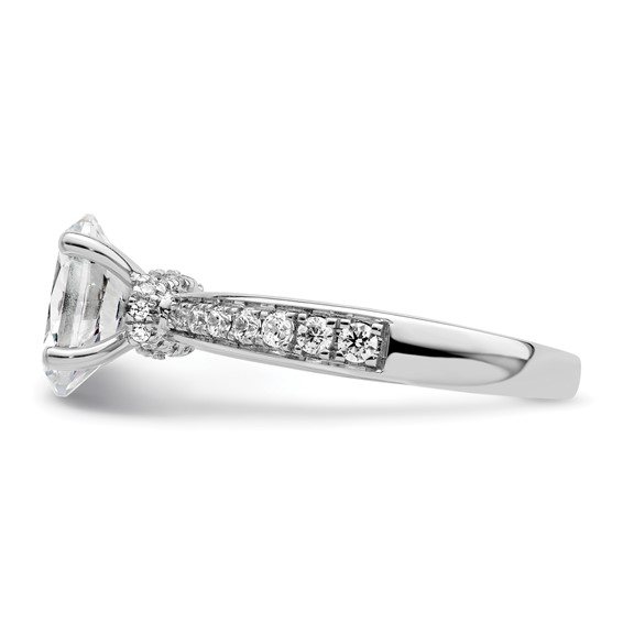 True Origin 14K White Gold 1/3 carat Lab Grown Diamond VS+ F+ Semi-Mount Oval Engagement Ring