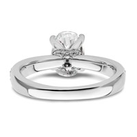 True Origin 14K White Gold 0.33 Carat Lab Grown Diamond VS+ F+ Semi-Mount Oval Engagement Ring view 5
