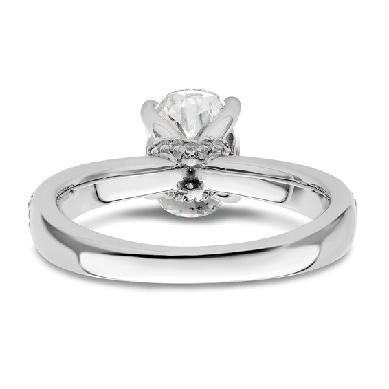True Origin 14K White Gold 1/3 carat Lab Grown Diamond VS+ F+ Semi-Mount Oval Engagement Ring