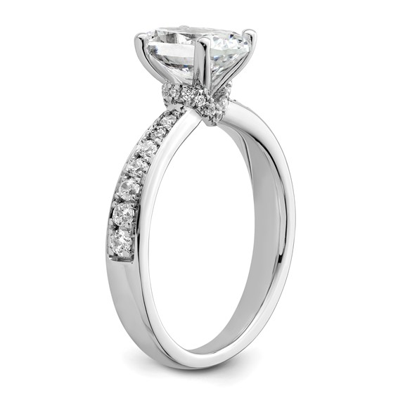 True Origin 14K White Gold 1/3 carat Lab Grown Diamond VS+ F+ Semi-Mount Oval Engagement Ring