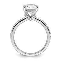 True Origin 14K White Gold 0.33 Carat Lab Grown Diamond VS+ F+ Semi-Mount Oval Engagement Ring view 2