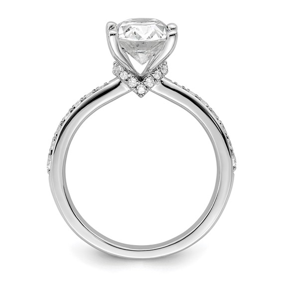 True Origin 14K White Gold 1/3 carat Lab Grown Diamond VS+ F+ Semi-Mount Oval Engagement Ring