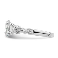 True Origin 14K White Gold 0.33 Carat Lab Grown Diamond VS+ F+ Semi-Mount Oval Engagement Ring view 3
