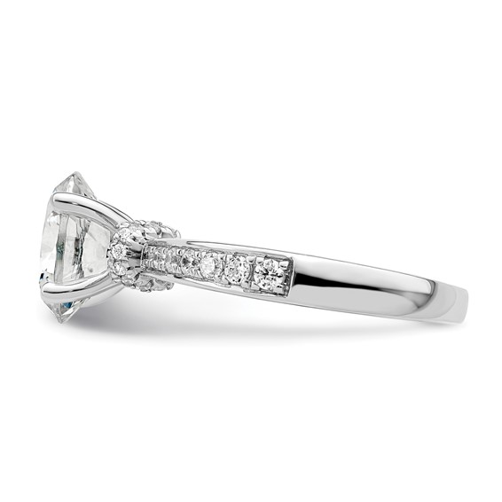 True Origin 14K White Gold 1/3 carat Lab Grown Diamond VS+ F+ Semi-Mount Oval Engagement Ring