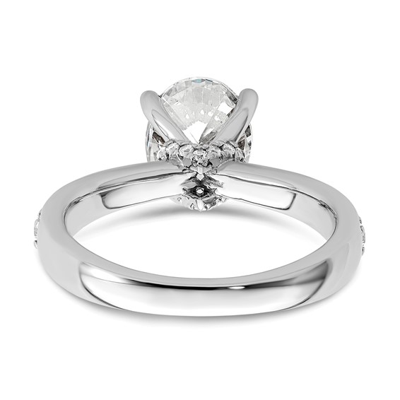 True Origin 14K White Gold 1/3 carat Lab Grown Diamond VS+ F+ Semi-Mount Oval Engagement Ring