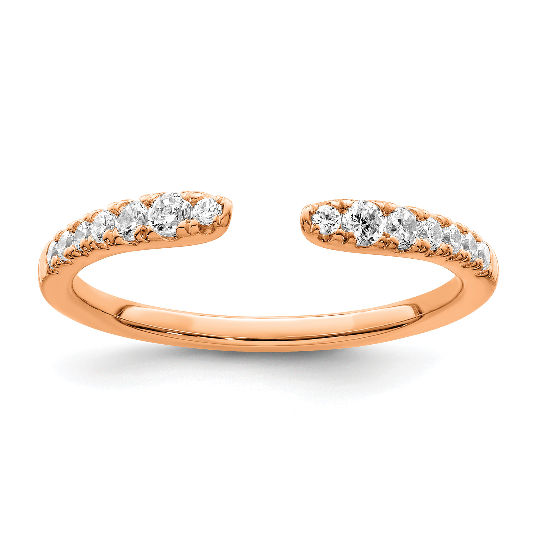 True Origin 14k Rose Gold 1/4 carat Lab Grown Diamond VS  D E F  Fancy Band (RM8596-024-RLD)