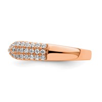 True Origin 14K Rose Gold 0.50 Carat Lab Grown Diamond VS+ F+ Complete Wedding Band view 3