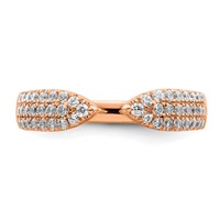 True Origin 14K Rose Gold 0.50 Carat Lab Grown Diamond VS+ F+ Complete Wedding Band view 4