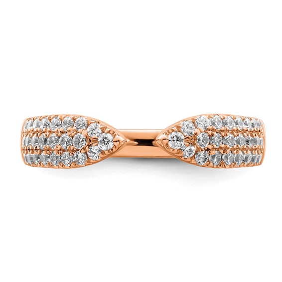 True Origin 14K Rose Gold 1/2 carat Lab Grown Diamond VS+ F+ Complete Wedding Band