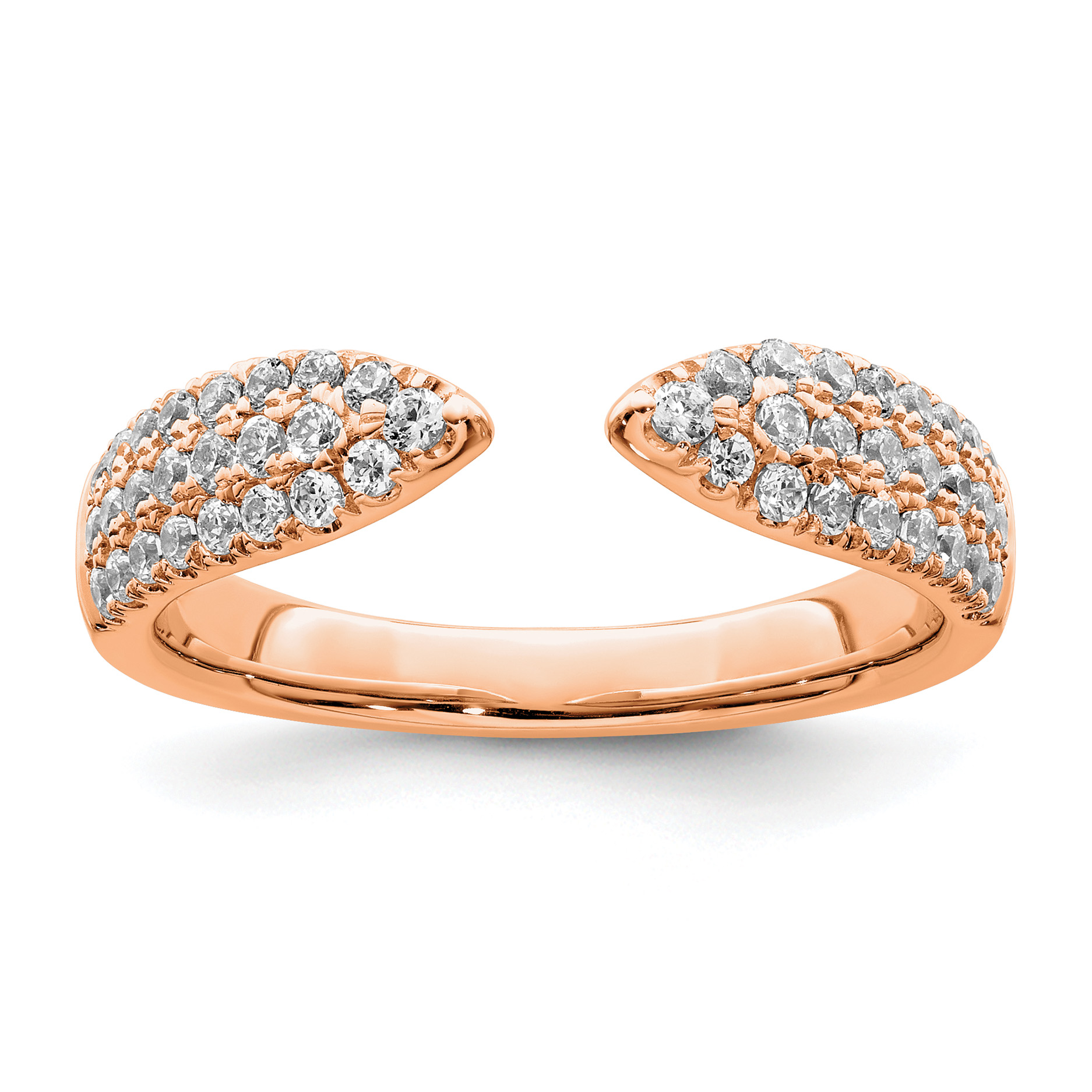 True Origin 14k Rose Gold 1/2 carat Lab Grown Diamond VS  D E F  Fancy Band (RM8597-050-RLD)