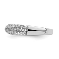 True Origin 14K White Gold 0.50 Carat Lab Grown Diamond VS+ F+ Complete Wedding Band view 3