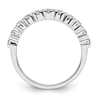 14K White Gold 0.75 Carat Lab Grown Diamond VS SI+ G+ Eleven Stone Complete Fashion Band view 2