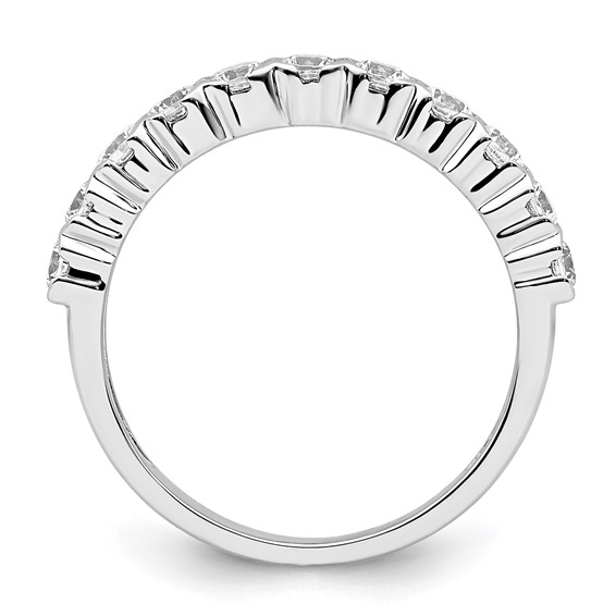 14k White Gold 3/4 carat Lab Grown Diamond VS/SI+ G+ Eleven Stone Complete Fashion band