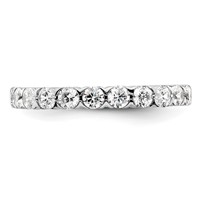 14K White Gold 0.75 Carat Lab Grown Diamond VS SI+ G+ Eleven Stone Complete Fashion Band view 4