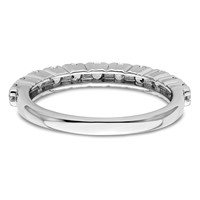14K White Gold 0.75 Carat Lab Grown Diamond VS SI+ G+ Eleven Stone Complete Fashion Band view 5
