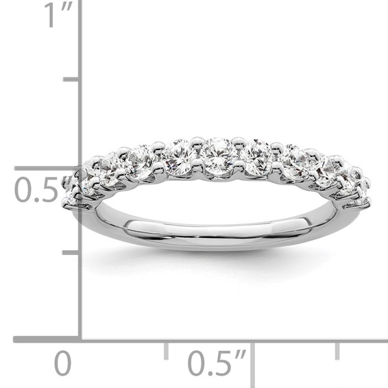 14k White Gold 3/4 carat Lab Grown Diamond VS/SI+ G+ Eleven Stone Complete Fashion band