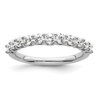 14k White Gold 3/4 carat Lab Grown Diamond VS/SI+ G+ Eleven Stone Complete Fashion band