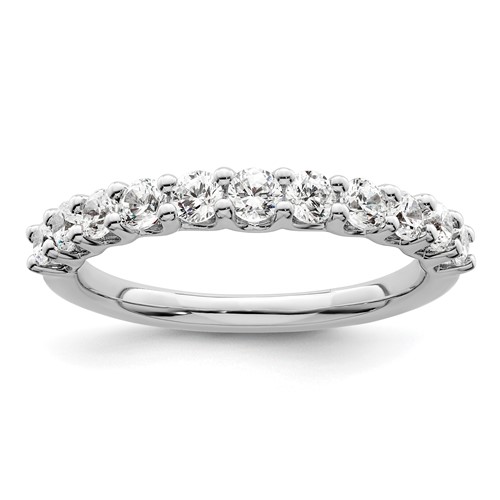 14K White Gold 0.75 Carat Lab Grown Diamond VS SI+ G+ Eleven Stone Complete Fashion Band