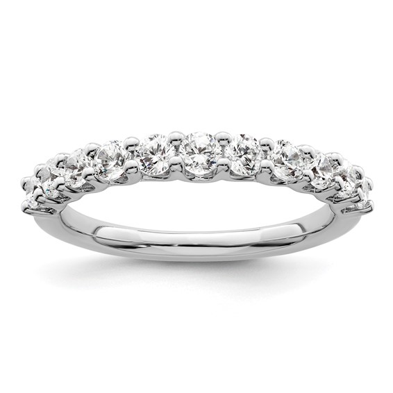 14k White Gold 3/4 carat Lab Grown Diamond VS/SI+ G+ Eleven Stone Complete Fashion band