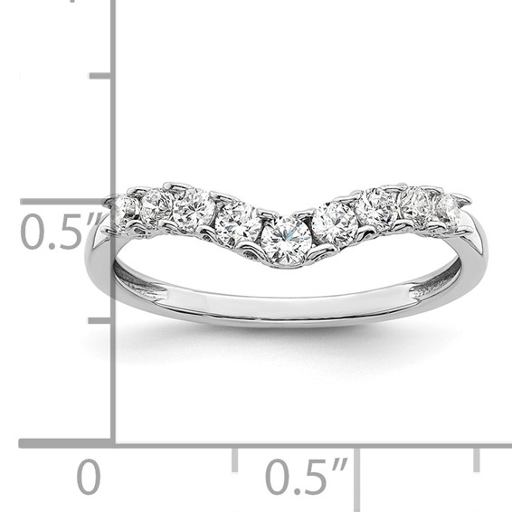 14k White Gold 3/8 carat Lab Grown Diamond VS/SI+ G+ Complete Concaved Band