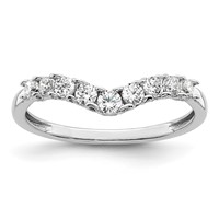 14K White Gold 0.38 Carat Lab Grown Diamond VS SI+ G+ Complete Concaved Band view 1