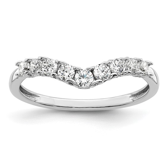 14k White Gold 3/8 carat Lab Grown Diamond VS/SI+ G+ Complete Concaved Band