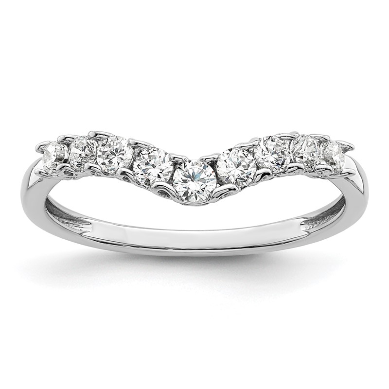 14k White Gold 3/8 carat Lab Grown Diamond VS/SI+ G+ Complete Concaved Band