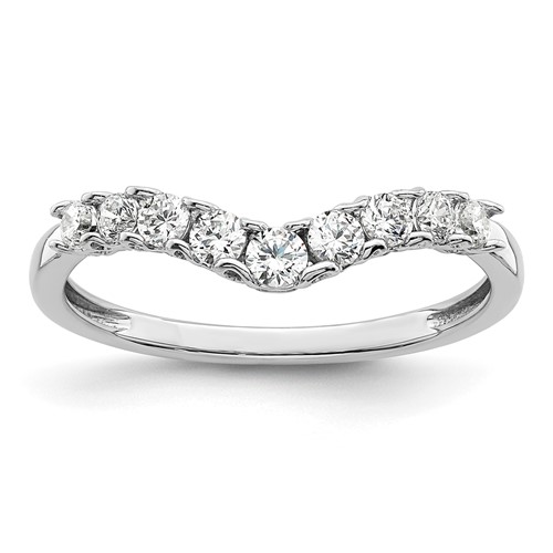 14K White Gold 0.38 Carat Lab Grown Diamond VS SI+ G+ Complete Concaved Band