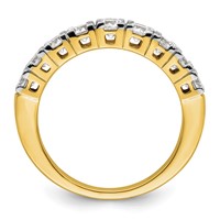 14K Yellow Gold 1 Carat Lab Grown Diamond VS SI+ G+ Nine Stone Complete Fashion Band view 2
