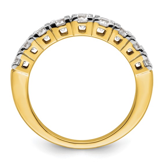 14k 1 carat Lab Grown Diamond VS/SI+ G+ Nine Stone Complete Fashion band