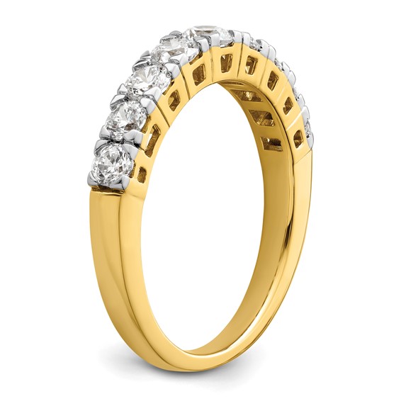 14k 1 carat Lab Grown Diamond VS/SI+ G+ Nine Stone Complete Fashion band