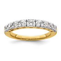 14K Yellow Gold 1 Carat Lab Grown Diamond VS SI+ G+ Nine Stone Complete Fashion Band view 1