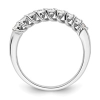 14K White Gold 0.50 Carat Lab Grown Diamond VS SI+ G+ Nine Stone Complete Fashion Band view 2