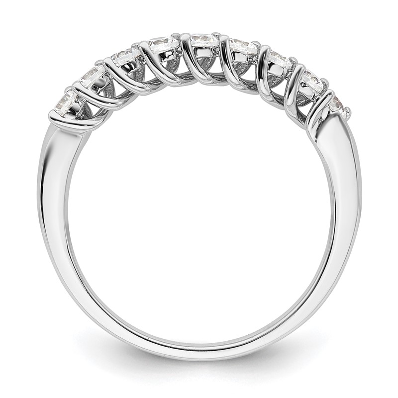 14k White Gold 1/2 carat Lab Grown Diamond VS/SI+ G+ Nine Stone Complete Fashion band