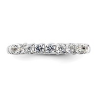 14K White Gold 0.50 Carat Lab Grown Diamond VS SI+ G+ Nine Stone Complete Fashion Band view 4