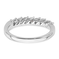 14K White Gold 0.50 Carat Lab Grown Diamond VS SI+ G+ Nine Stone Complete Fashion Band view 5