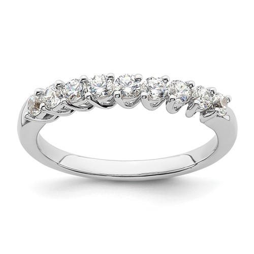 14K White Gold 0.50 Carat Lab Grown Diamond VS SI+ G+ Nine Stone Complete Fashion Band